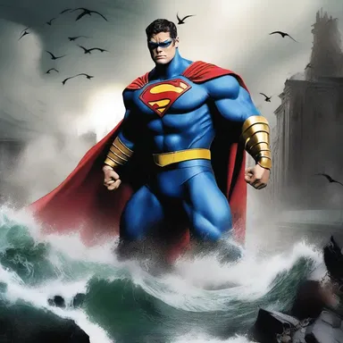 The superhero saved the city from the destruction caused by the massive aegir wave.