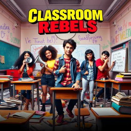 A thrilling and vibrant Netflix poster for a show titled 'Classroom Rebels'