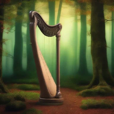 In the enchanted forest, the aeolian harp sang a haunting melody, captivating all who heard it.
