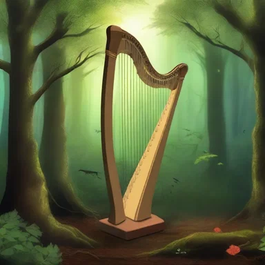 In the enchanted forest, the aeolian harp sang a haunting melody, captivating all who heard it.