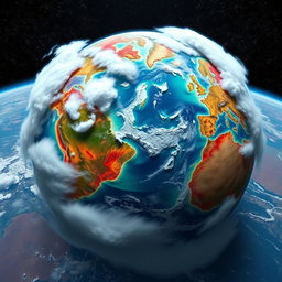 A breathtaking view of Earth from space, showcasing the effects of global warming
