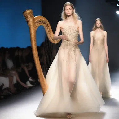 The fashion designer incorporated an aeolian harp into the runway show, adding an ethereal element to the collection.