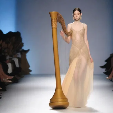 The fashion designer incorporated an aeolian harp into the runway show, adding an ethereal element to the collection.