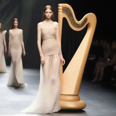 The fashion designer incorporated an aeolian harp into the runway show, adding an ethereal element to the collection.