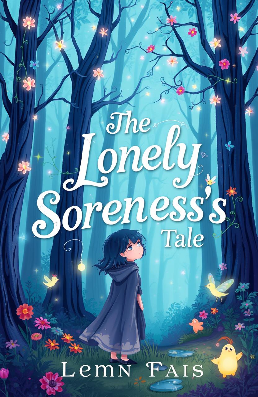 A whimsical book cover design for a fanfic titled 'The Lonely Soreness's Tale'