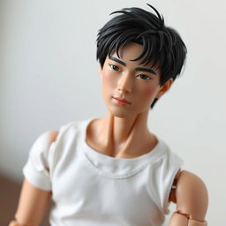 A realistic 1:6 scale articulated male Japanese doll, featuring an attractive and handsome face with finely detailed features