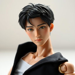 A realistic 1:6 scale articulated male Japanese doll, featuring an attractive and handsome face with finely detailed features