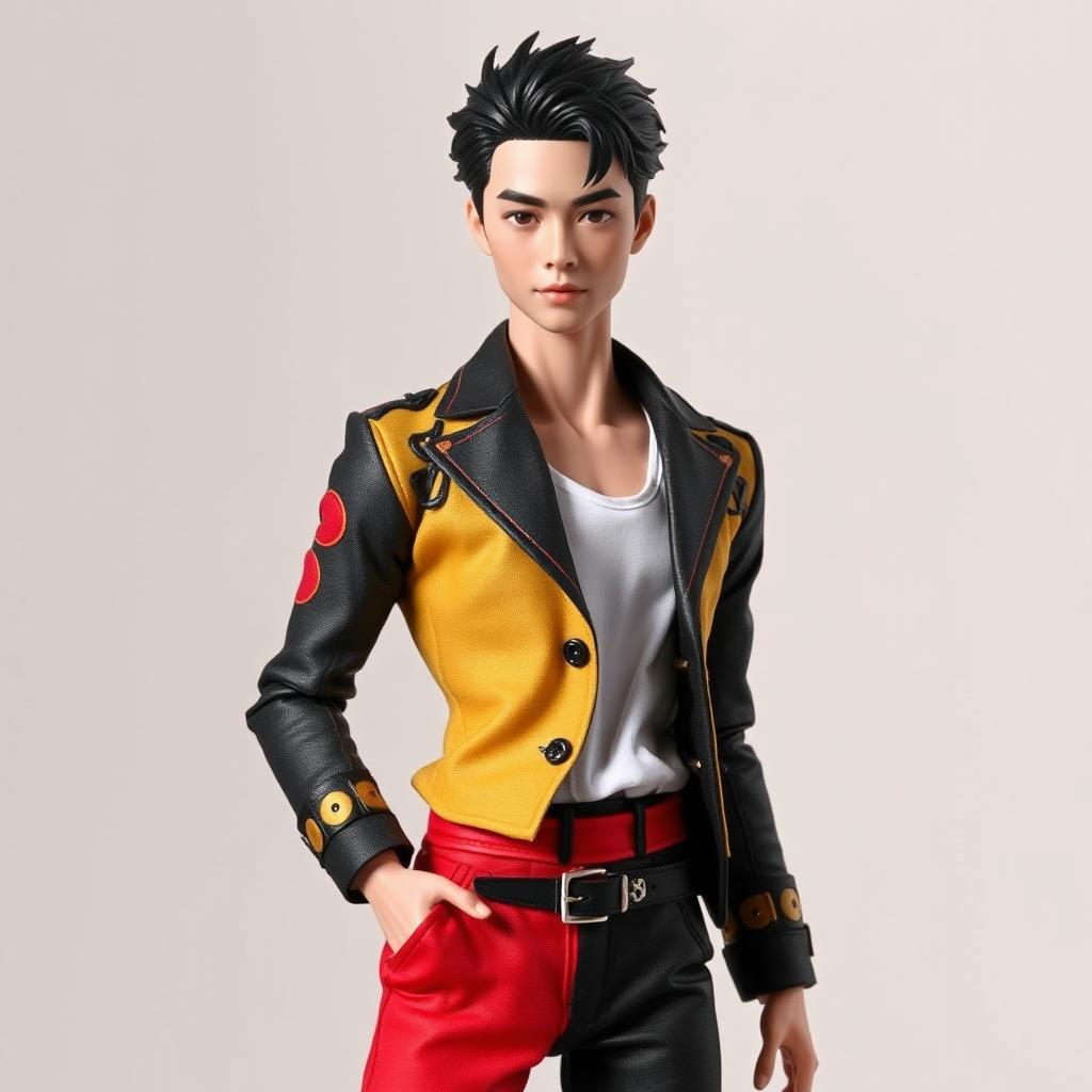 A stunning 1:6 scale articulated male Japanese doll, featuring an exceptionally handsome face with finely detailed features