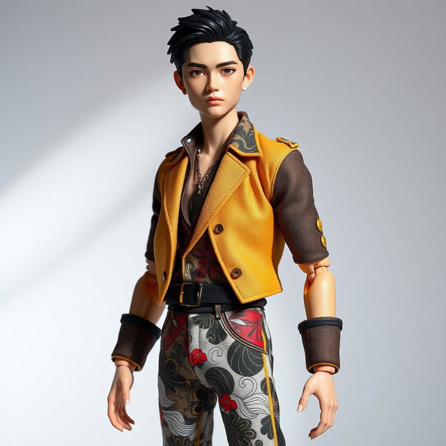 A stunning 1:6 scale articulated male Japanese doll, featuring an exceptionally handsome face with finely detailed features