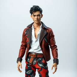 A stunning 1:6 scale articulated male Japanese doll, featuring an exceptionally handsome face with finely detailed features