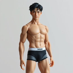 A realistic 1:6 scale articulated male Japanese doll, featuring an exceptionally handsome face with finely detailed features and a chiseled physique