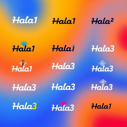 A vibrant background in a solid color, providing a striking canvas for various logos