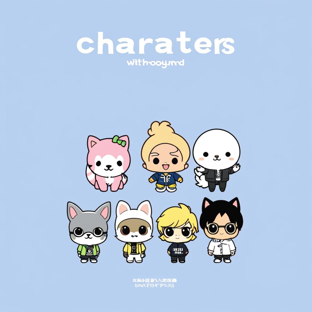 Combine the charaters with cute background