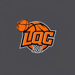 Design a modern and dynamic logo for a basketball team or organization featuring the initials 'LQC'