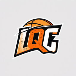 A modern and dynamic logo design for a basketball theme featuring the initials 'LQC'