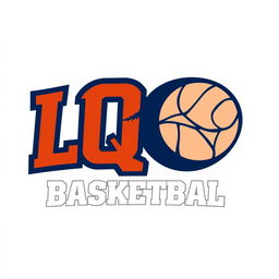 A dynamic and modern logo for 'LQC Basketball'