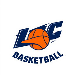 A dynamic and modern logo for 'LQC Basketball'