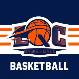 A dynamic and modern logo for 'LQC Basketball'