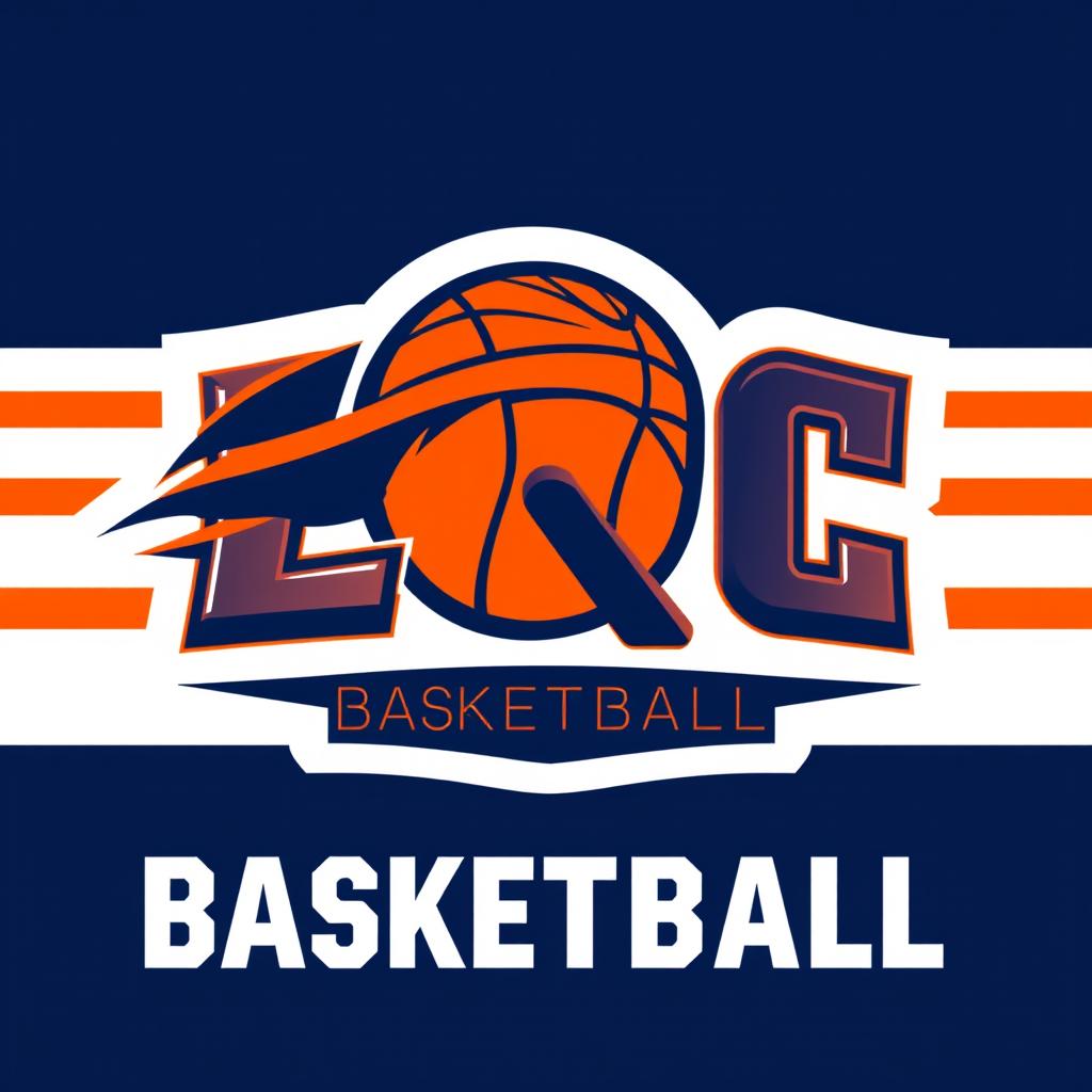 A dynamic and modern logo for 'LQC Basketball'