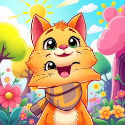 A vibrant, lively cartoon character that embodies joy and positivity