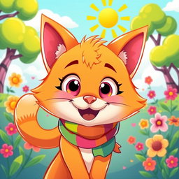 A vibrant, lively cartoon character that embodies joy and positivity