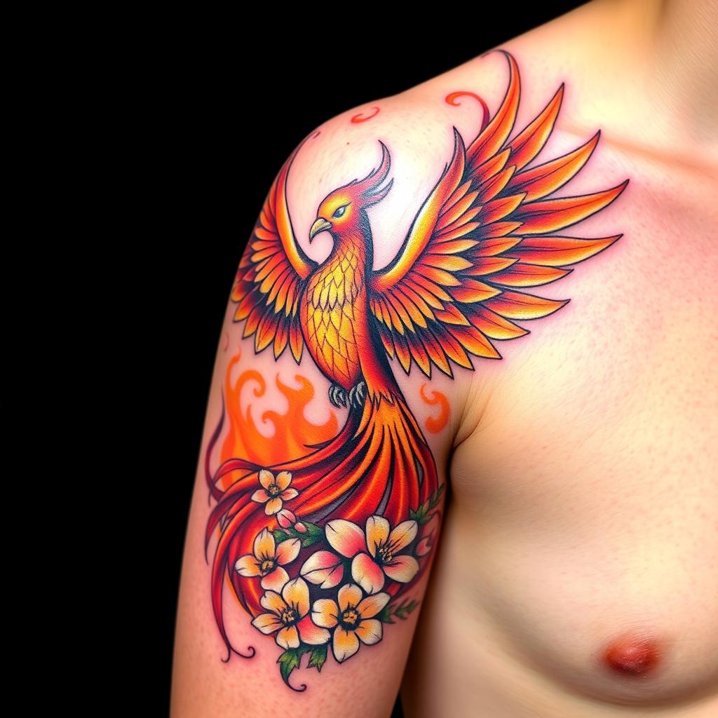 Rise from the Ashes: Stunning Phoenix Tattoo Design