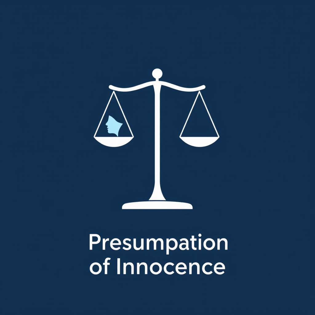 A simple yet impactful logo representing the concept of 'Right to Presumption of Innocence'