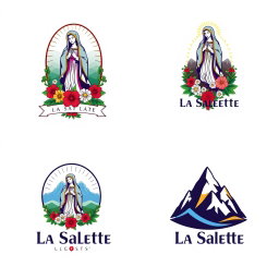 A series of five unique logo designs inspired by Our Lady of La Salette, each suitable for a sports jersey