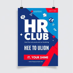 A modern HR club recruitment poster that beautifully combines elements of excellence and professional growth