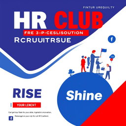 A modern HR club recruitment poster that beautifully combines elements of excellence and professional growth