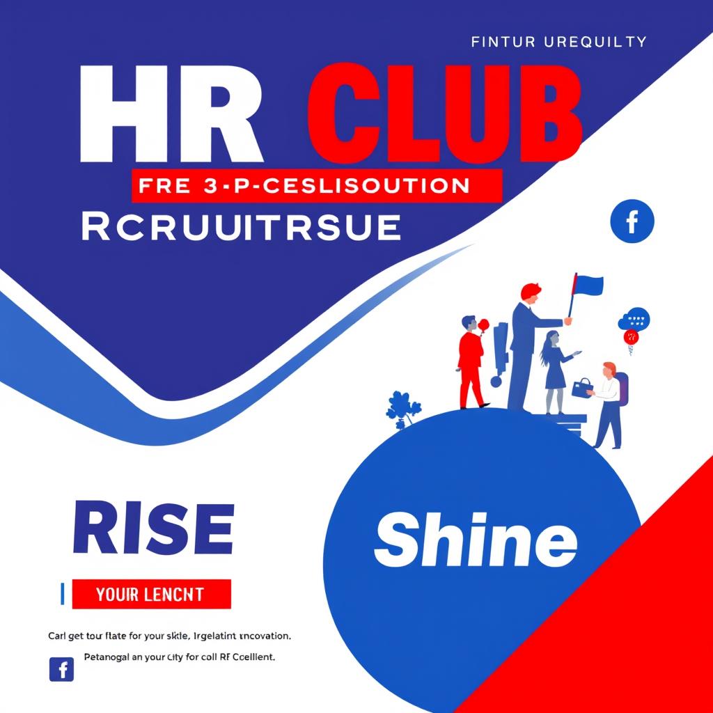 A modern HR club recruitment poster that beautifully combines elements of excellence and professional growth