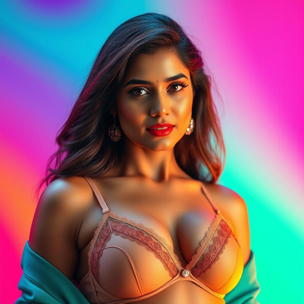 A stunning, artistic portrait of a fashionable woman inspired by Samantha Akkineni, showcasing elegance and confidence