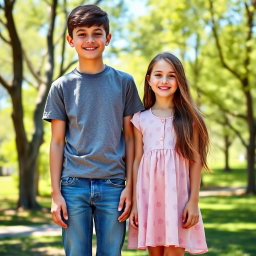 A tall 6 feet 7 inch boy standing confidently next to a 5 feet 3 inch girl