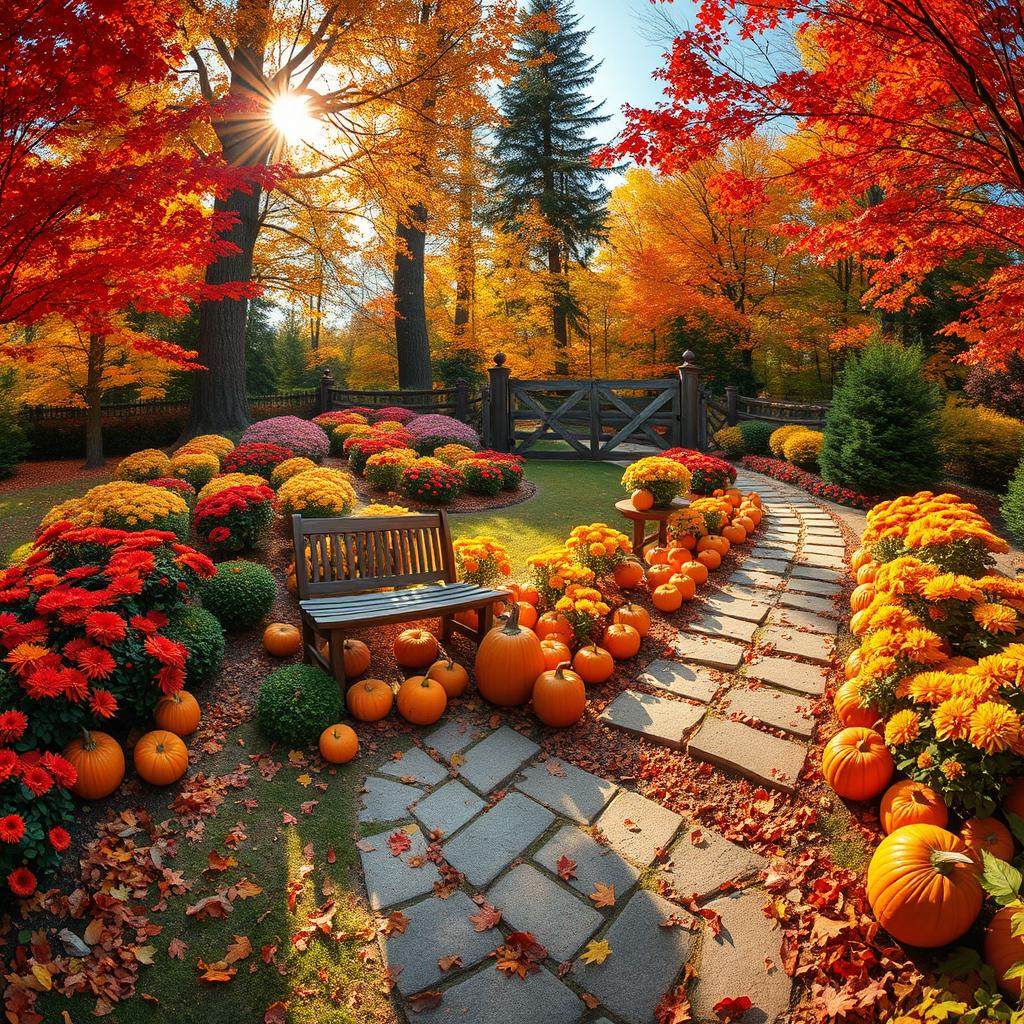 Breathtaking Autumn Garden Scene