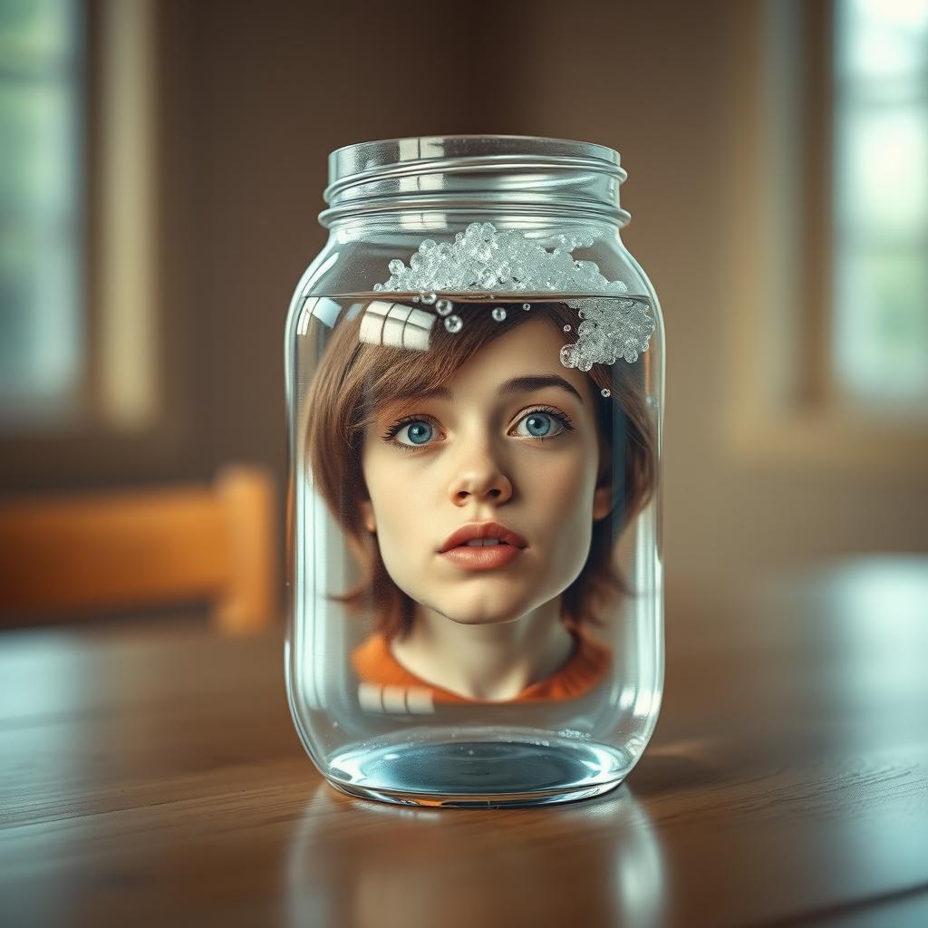 Whimsical Reflection: A Face in a Jar