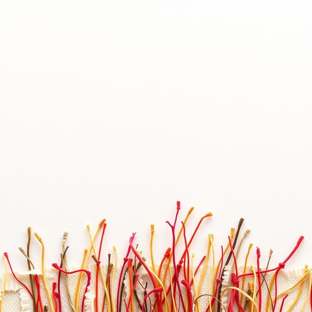 A creative and artistic depiction of a frayed lines border, showcasing a variety of textures and colors