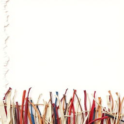 A creative and artistic depiction of a frayed lines border, showcasing a variety of textures and colors