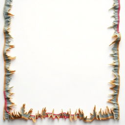 A creative and artistic depiction of a frayed lines border, showcasing a variety of textures and colors