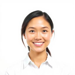A bright, clear passport-sized image featuring a person smiling naturally