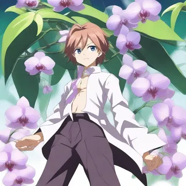 In the popular anime series, the protagonist carries a unique and magical aerides orchid that grants him special powers.