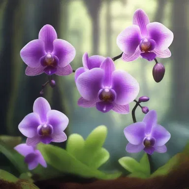 In the enchanted land of Eldoria, the inhabitants cultivate aerides orchids that emit a mystical glow and are used in potent potions.