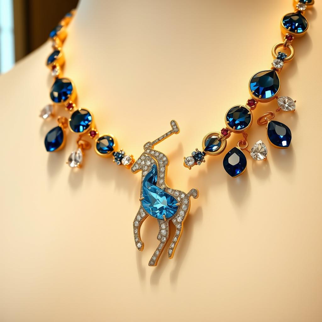 A luxurious piece of jewelry that combines the classic elegance of Ralph Lauren and the sparkling brilliance of Swarovski crystals