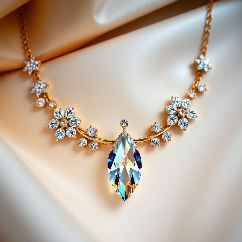 A luxurious piece of jewelry designed as a collaboration between Ralph Lauren and Swarovski, featuring elegant and sophisticated elements