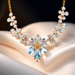 A luxurious piece of jewelry designed as a collaboration between Ralph Lauren and Swarovski, featuring elegant and sophisticated elements