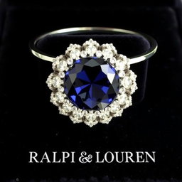 A stunning piece of jewelry that embodies a collaboration between Ralph Lauren and Swarovski, featuring a sophisticated bracelet