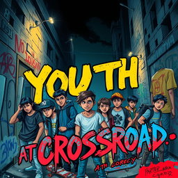 A striking digital poster illustrating the theme of juvenile delinquency