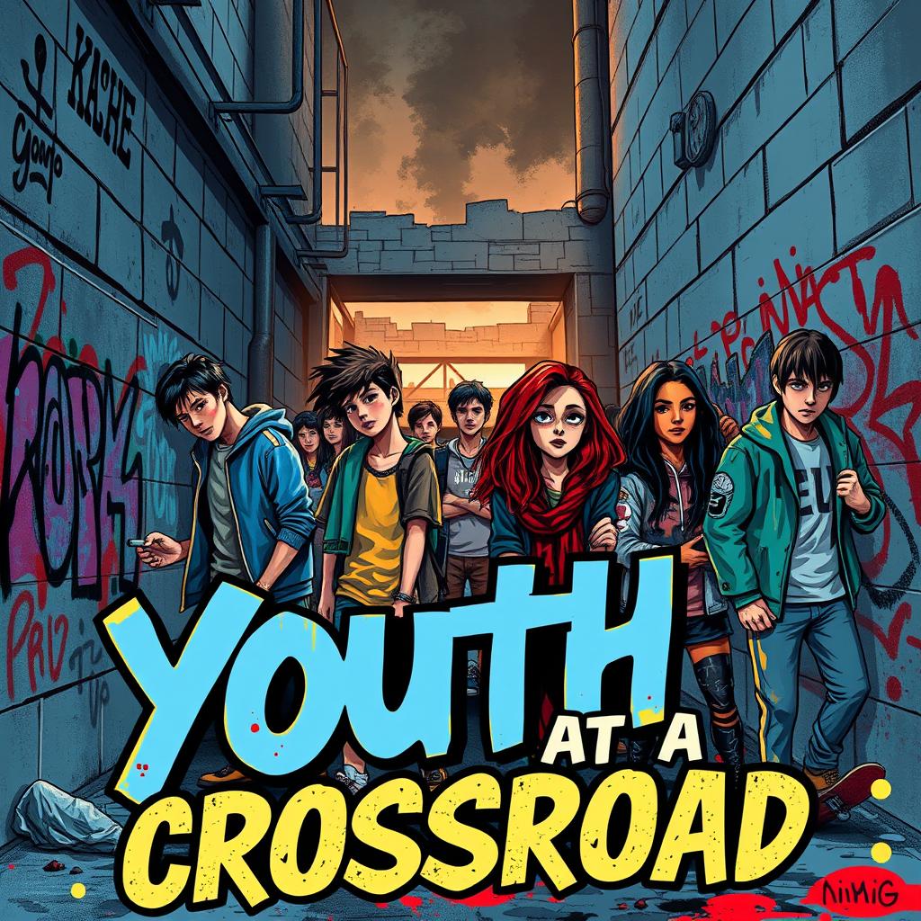 A striking digital poster illustrating the theme of juvenile delinquency
