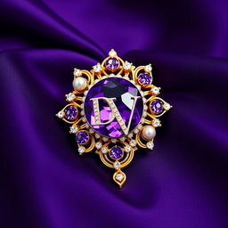 An exquisite piece of jewelry that illustrates a collaboration between Dior and Versace, featuring a glamorous brooch