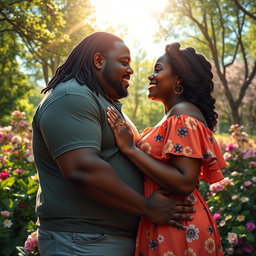 A romantic scene depicting a couple in love, showcasing beautiful dark skin