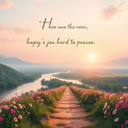 An inspirational and serene scene depicting a beautiful landscape representing hope and peace